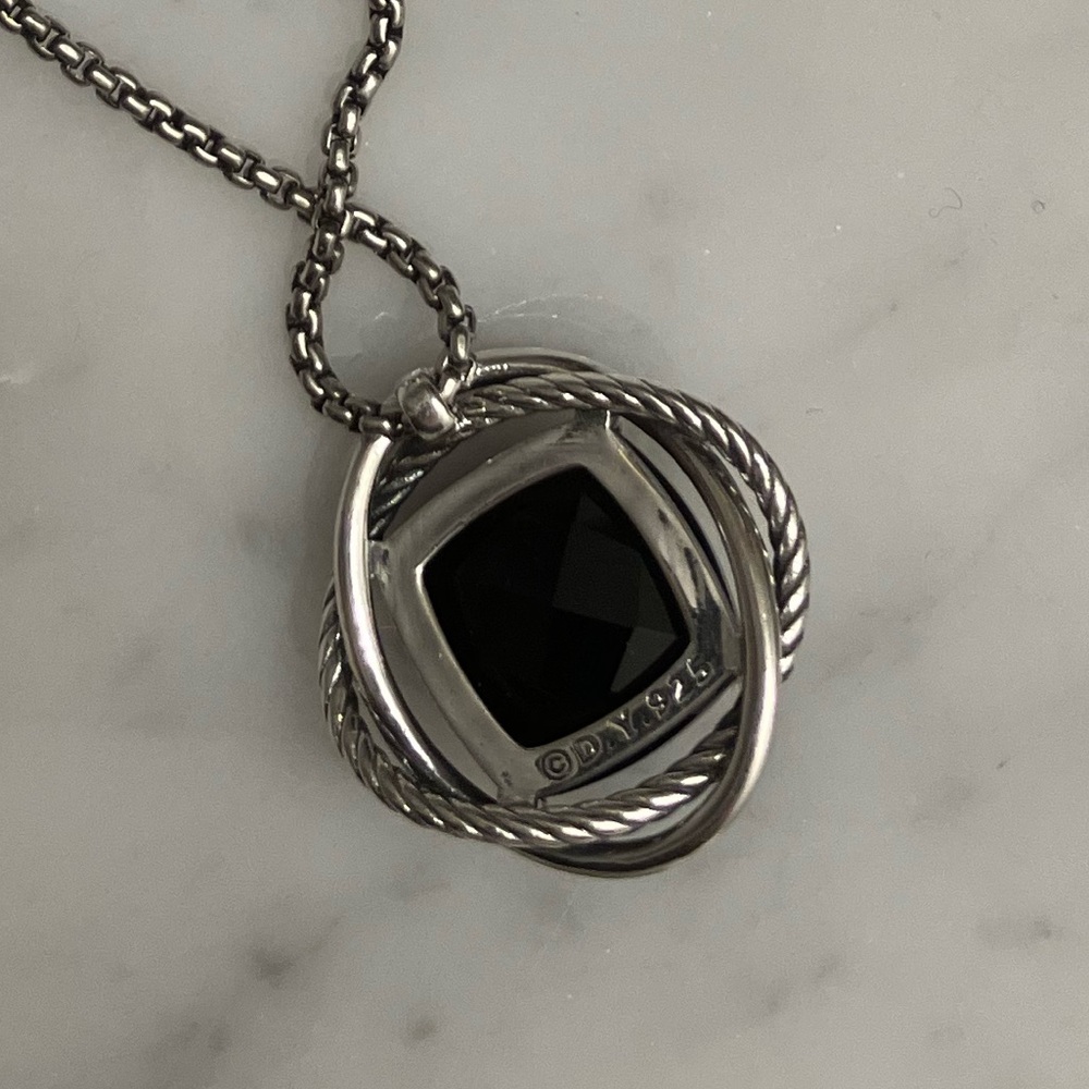 David Yurman Infinity Necklace with Onyx, Sterling Silver - Picture 3 of 8